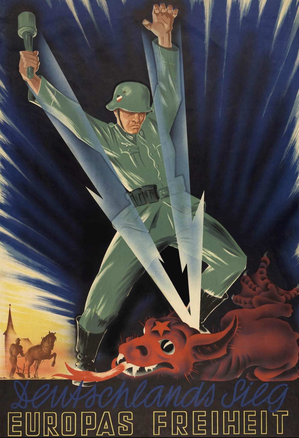 Anti-Bolshevik poster reading "Germany's Victory, Europe Free". 